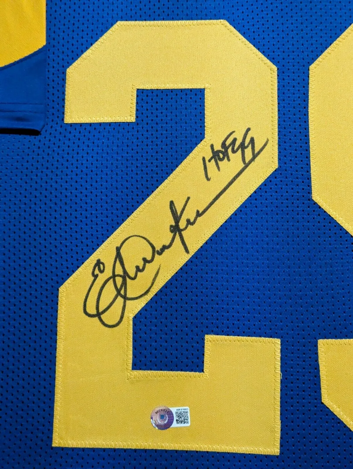 CUSTOM FRAMED LOS ANGELES RAMS ERIC DICKERSON AUTOGRAPHED JERSEY BECKETT HOLO
