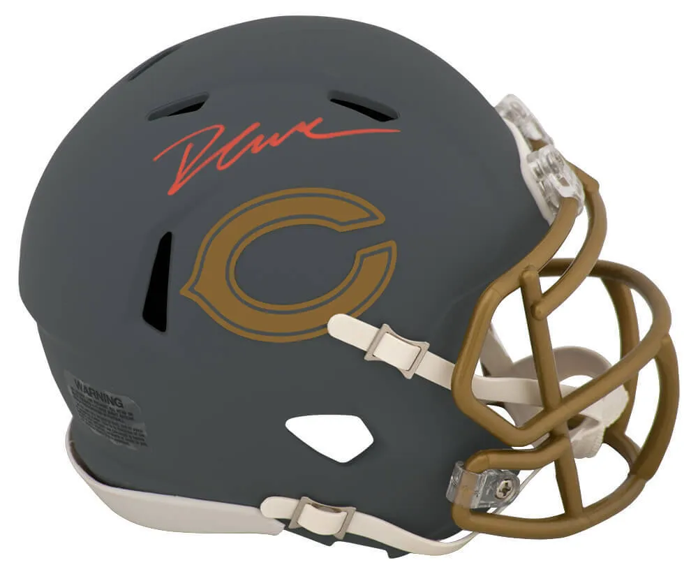 D'Andre Swift Signed Chicago Bears SLATE Riddell Speed Mini Helmet - (SCHWART...