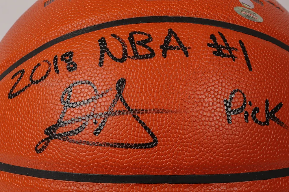DEANDRE AYTON Phoenix Suns Autographed 2018 NBA #1 Pick Basketball GDL LE 22/22