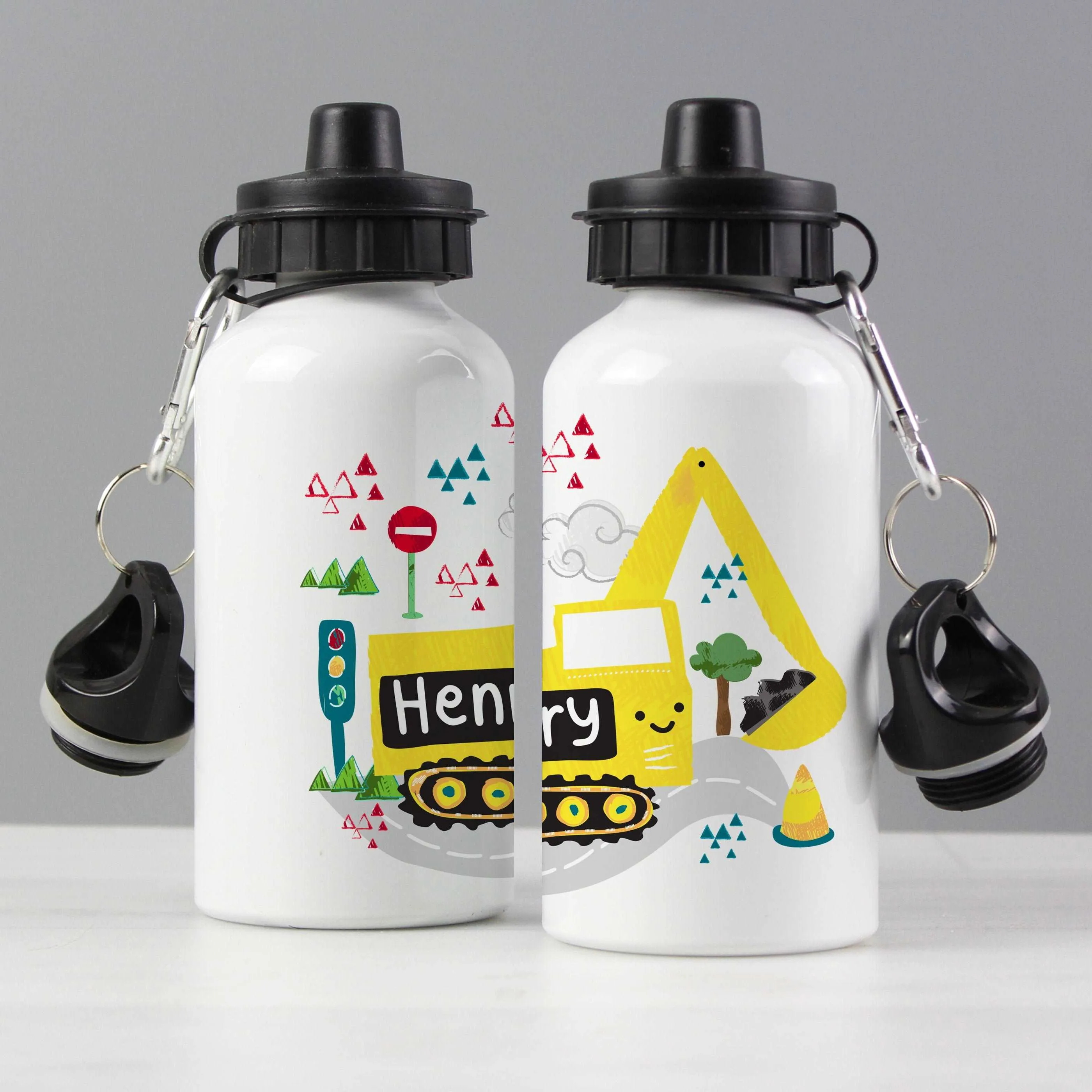 Digger Excavator personalised Drinks bottle