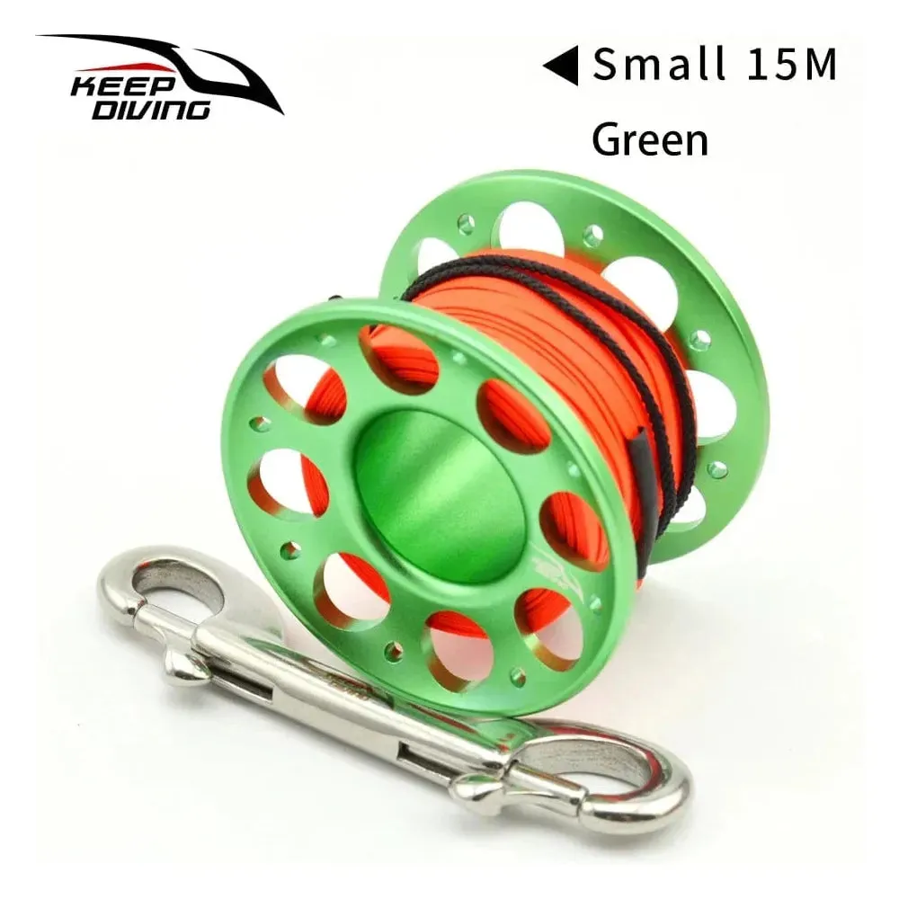 Diving Aluminium Spool - 15/30m - Multiple Color Options