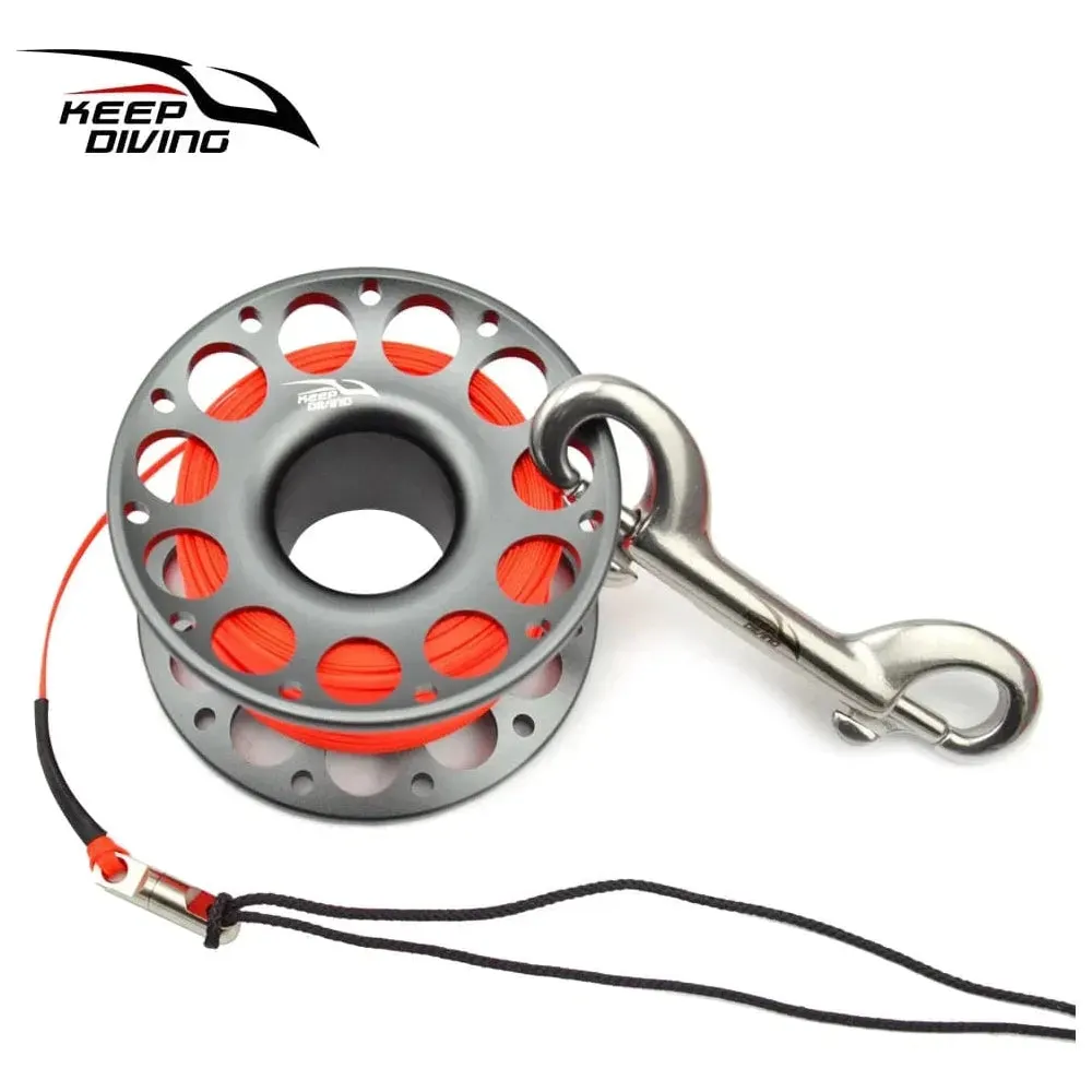 Diving Aluminium Spool - 15/30m - Multiple Color Options