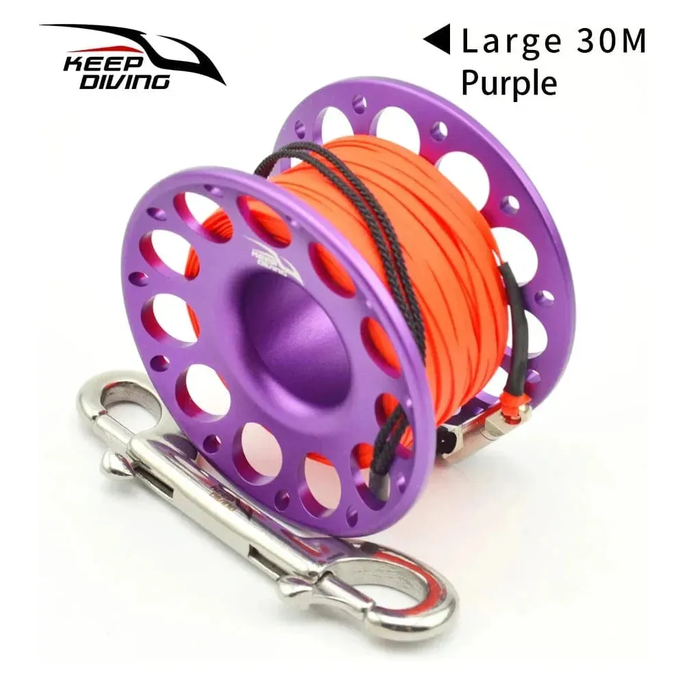 Diving Aluminium Spool - 15/30m - Multiple Color Options