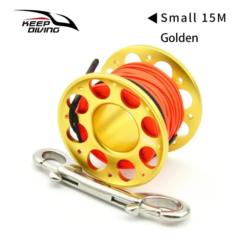 Diving Aluminium Spool - 15/30m - Multiple Color Options