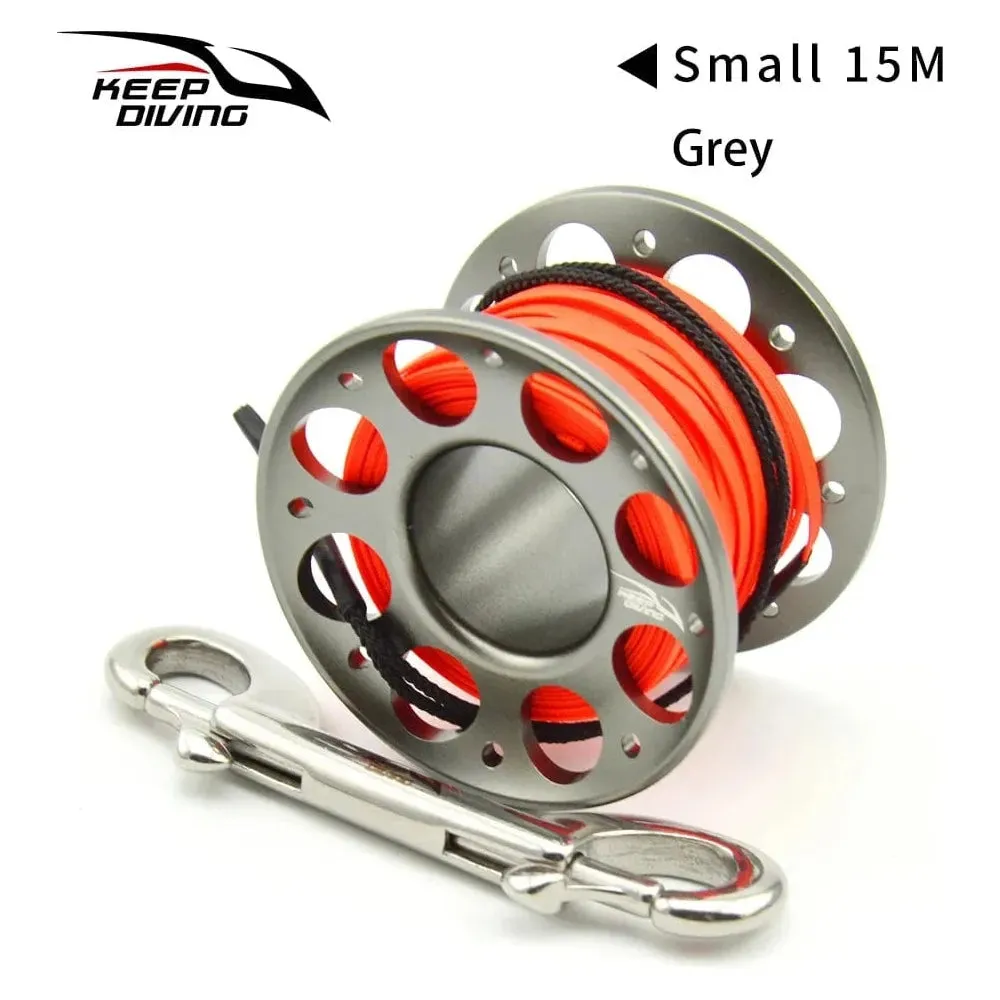Diving Aluminium Spool - 15/30m - Multiple Color Options
