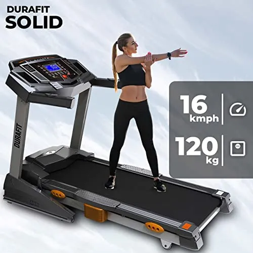 Durafit - Sturdy, Stable and Strong Solid 2.0 HP (Peak 4.0 HP) AC Motor Semi - Commercial Treadmill
