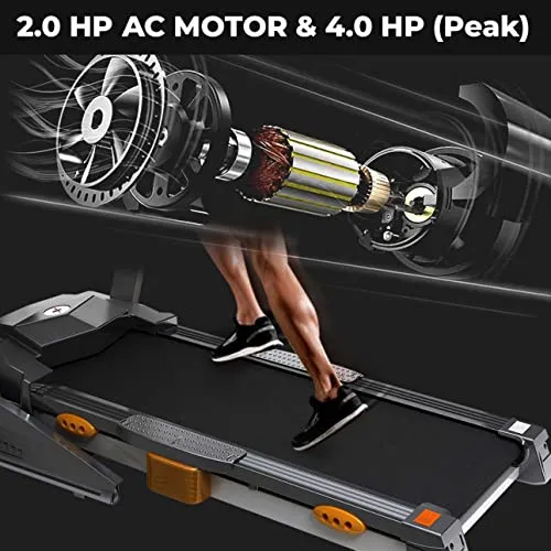 Durafit - Sturdy, Stable and Strong Solid 2.0 HP (Peak 4.0 HP) AC Motor Semi - Commercial Treadmill