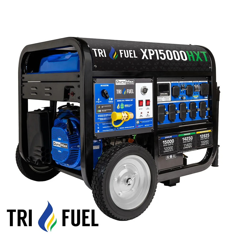 DuroMax XP15000HXT 15,000 Watt Electric Start Tri Fuel Portable Generator