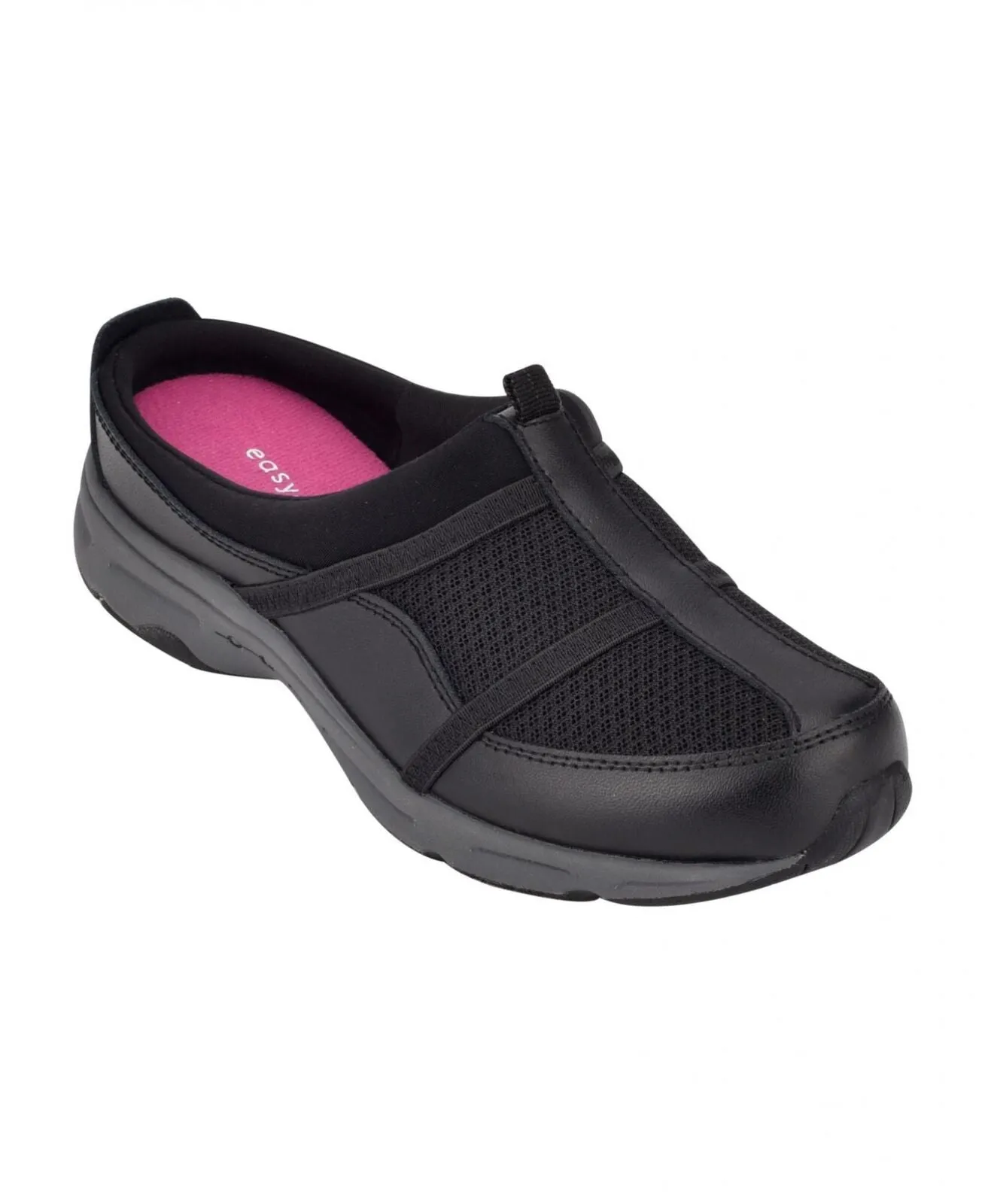 Easy Spirit Women's Argyle Mule Walking Clogs Shoes SE7ARGYLE Black 8M