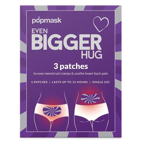 Even Bigger Hug PMS Relief Self-Heating Large Patches – 3 Pack - 12-Hour Menstrual Cramps and Muscle Aches