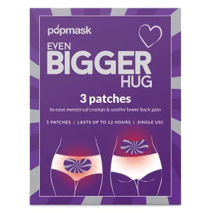 Even Bigger Hug PMS Relief Self-Heating Large Patches – 3 Pack - 12-Hour Menstrual Cramps and Muscle Aches