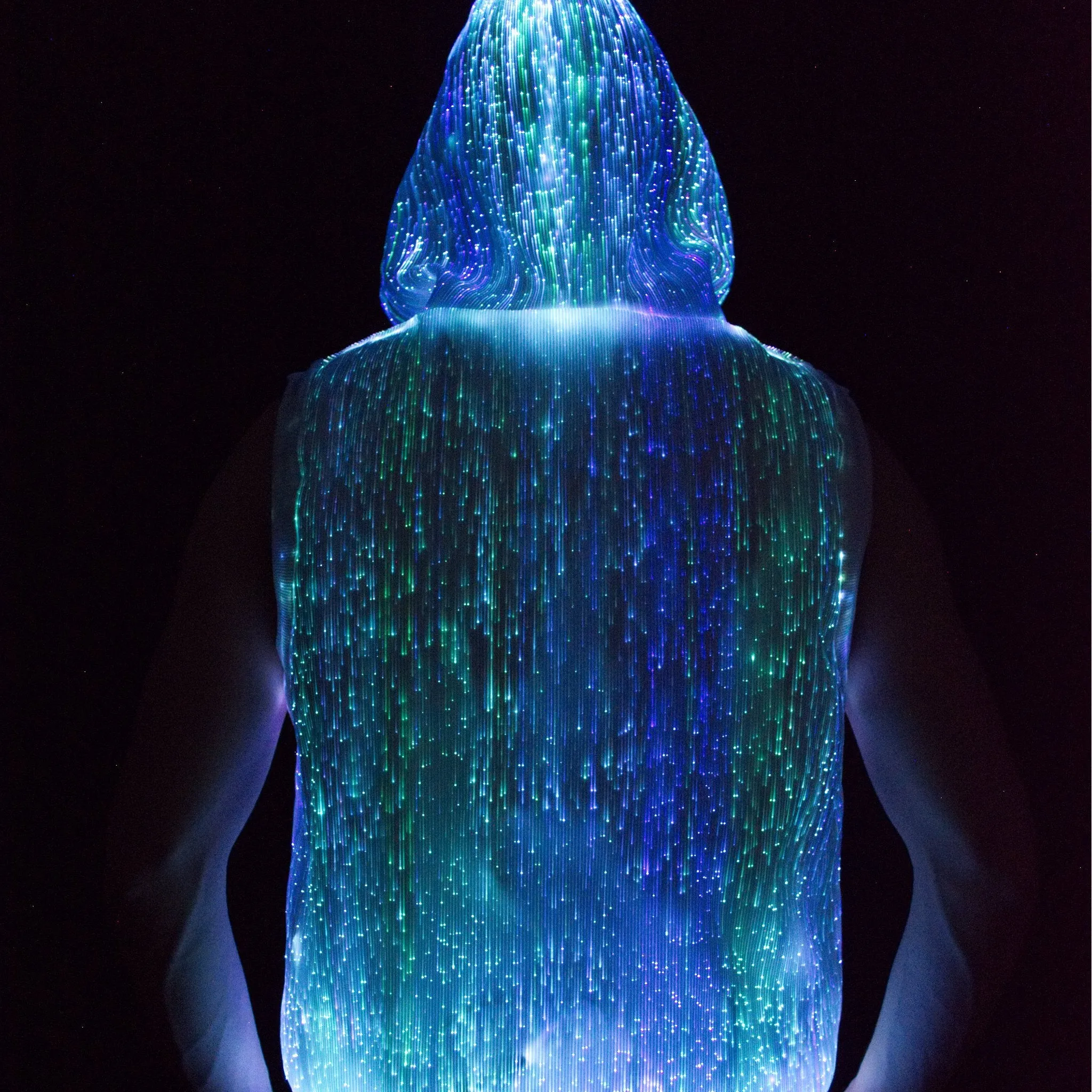 Fiber Optic Sleeveless Hoodie