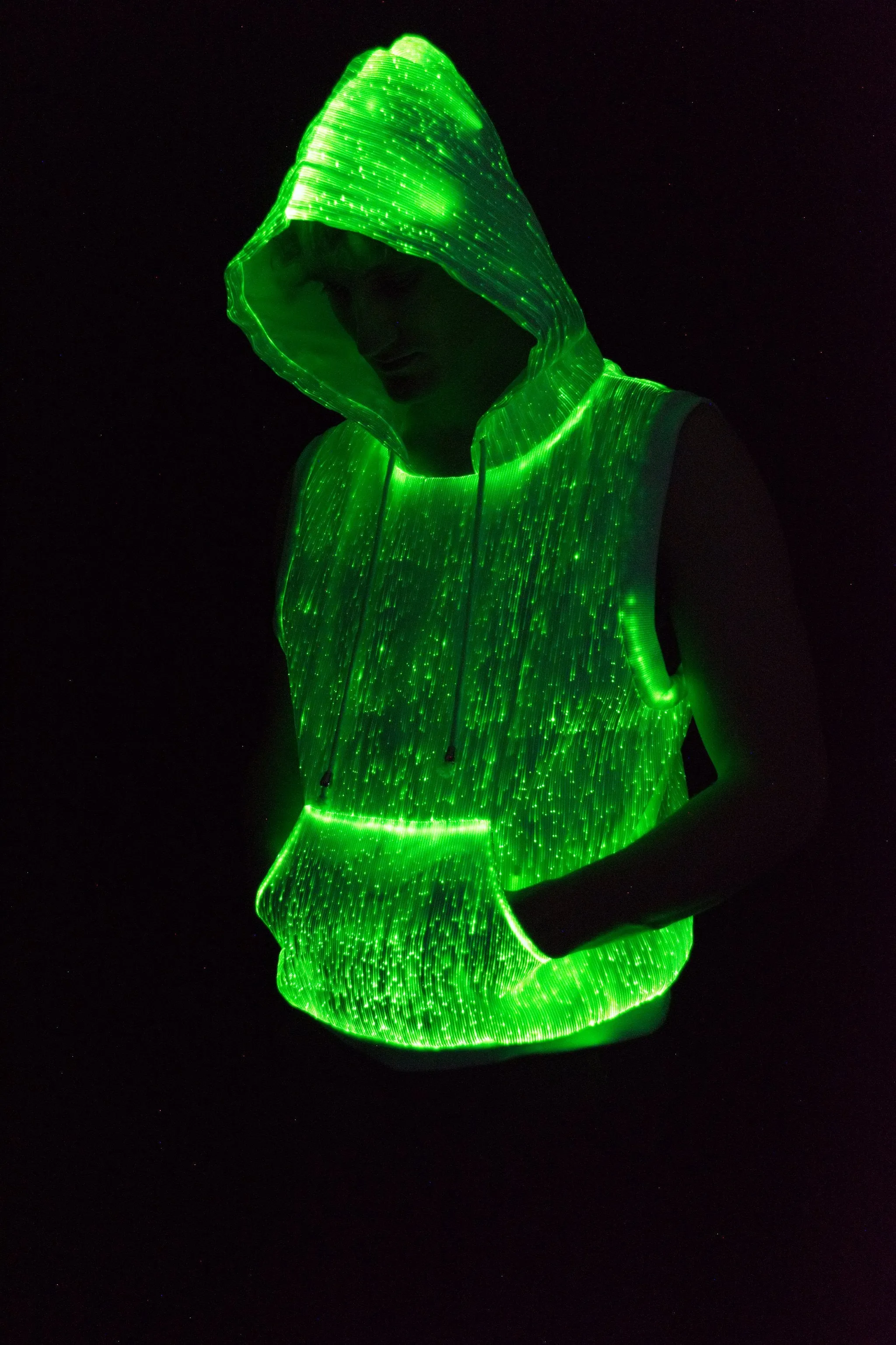 Fiber Optic Sleeveless Hoodie