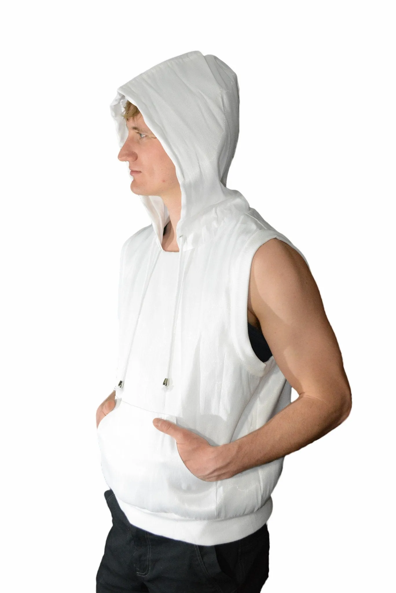 Fiber Optic Sleeveless Hoodie