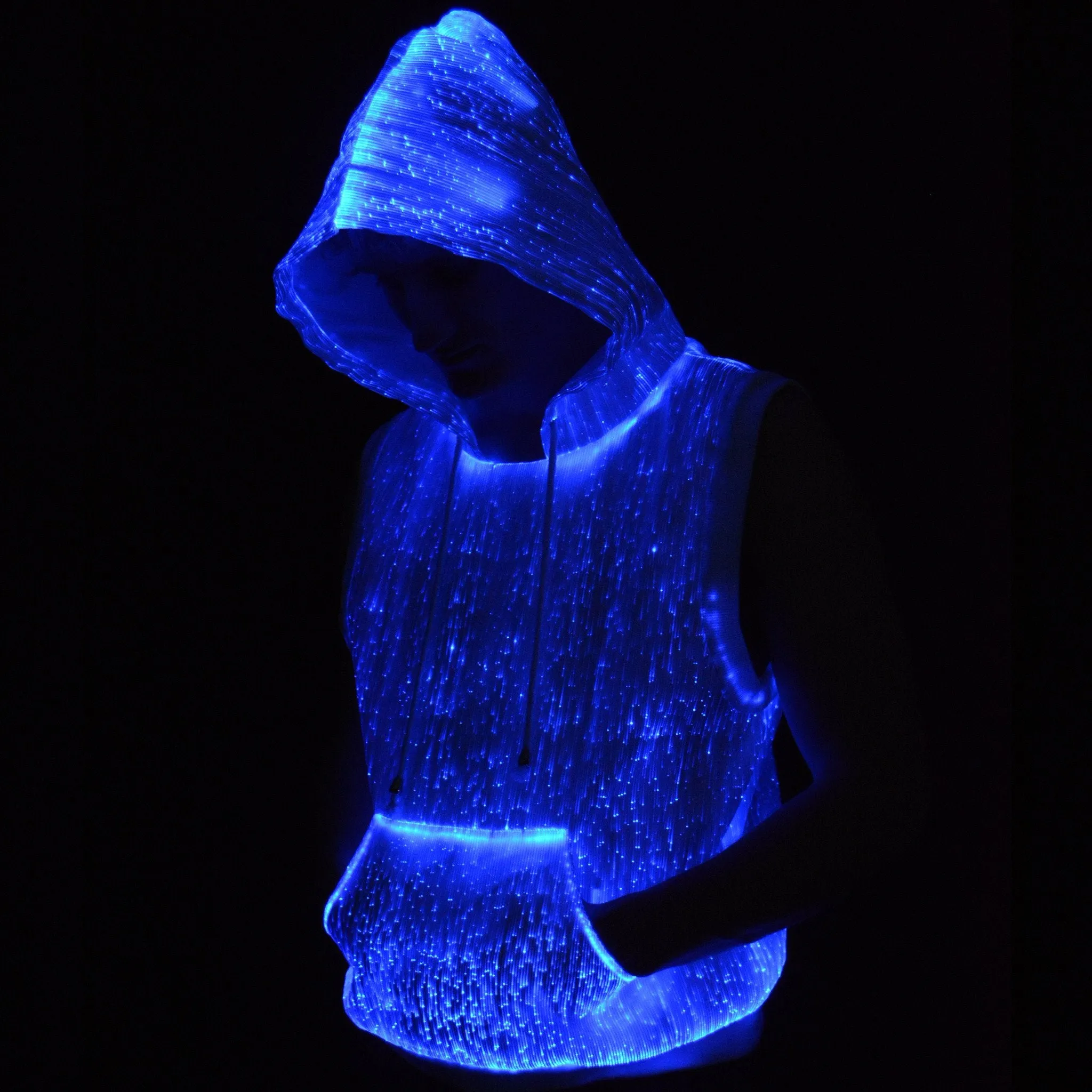 Fiber Optic Sleeveless Hoodie
