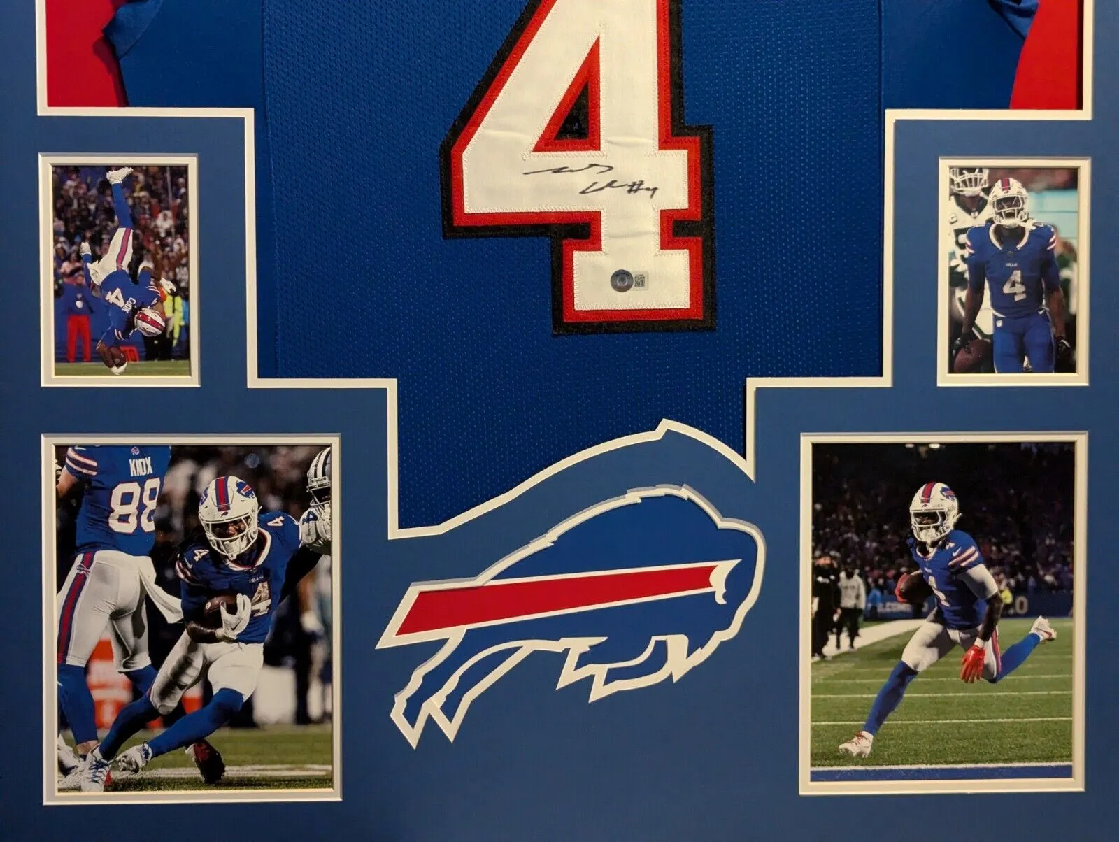 FRAMED BUFFALO BILLS JAMES COOK AUTOGRAPHED SIGNED JERSEY BECKETT HOLO