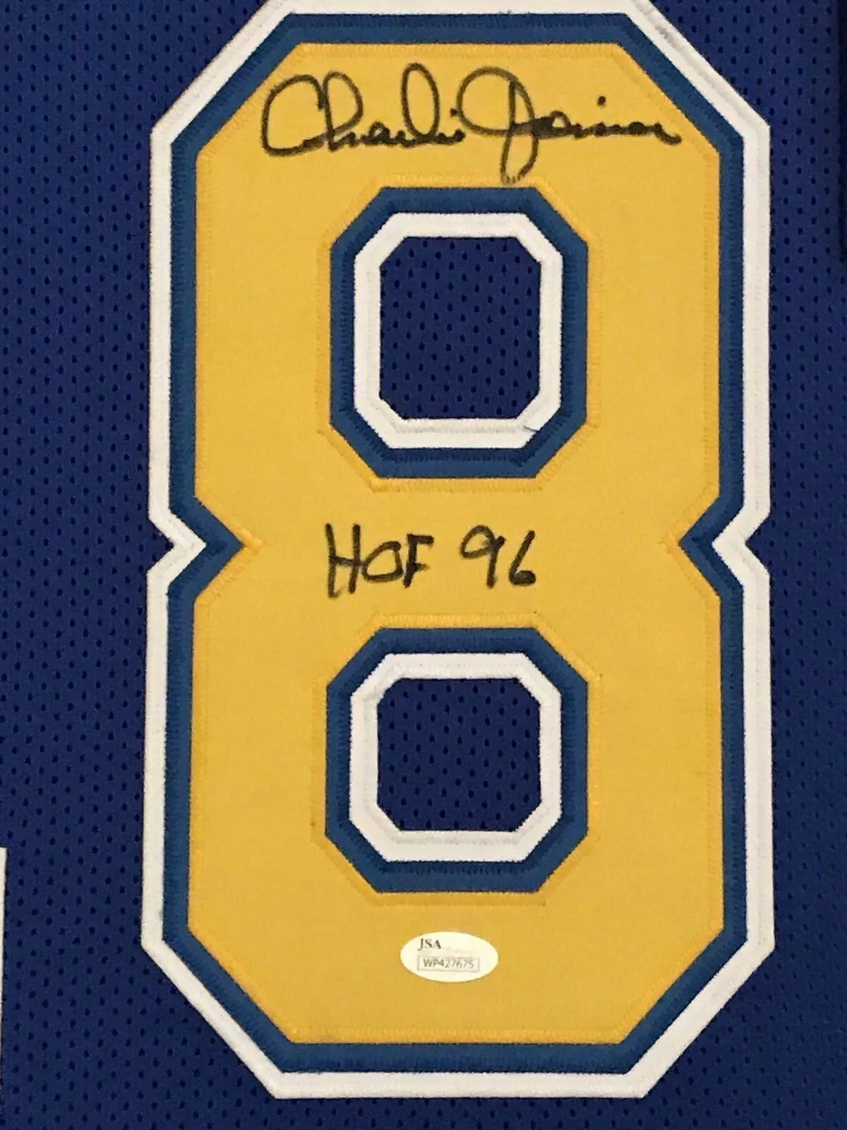 FRAMED CHARLIE JOINER AUTOGRAPHED SIGNED INSC SAN DIEGO CHARGERS JERSEY JSA COA