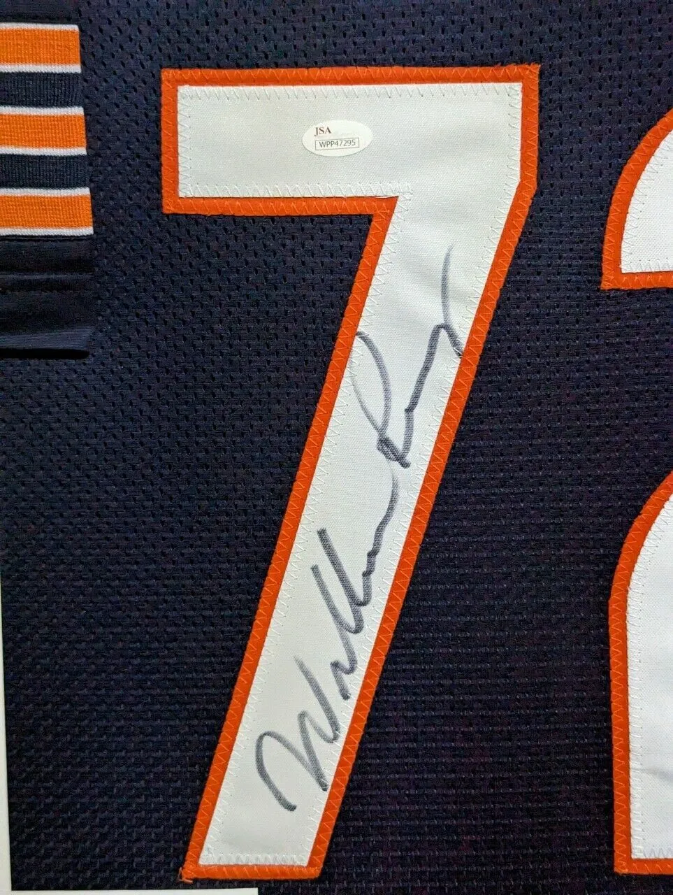 FRAMED CHICAGO BEARS WILLIAM FRIDGE PERRY AUTOGRAPHED SIGNED JERSEY JSA COA