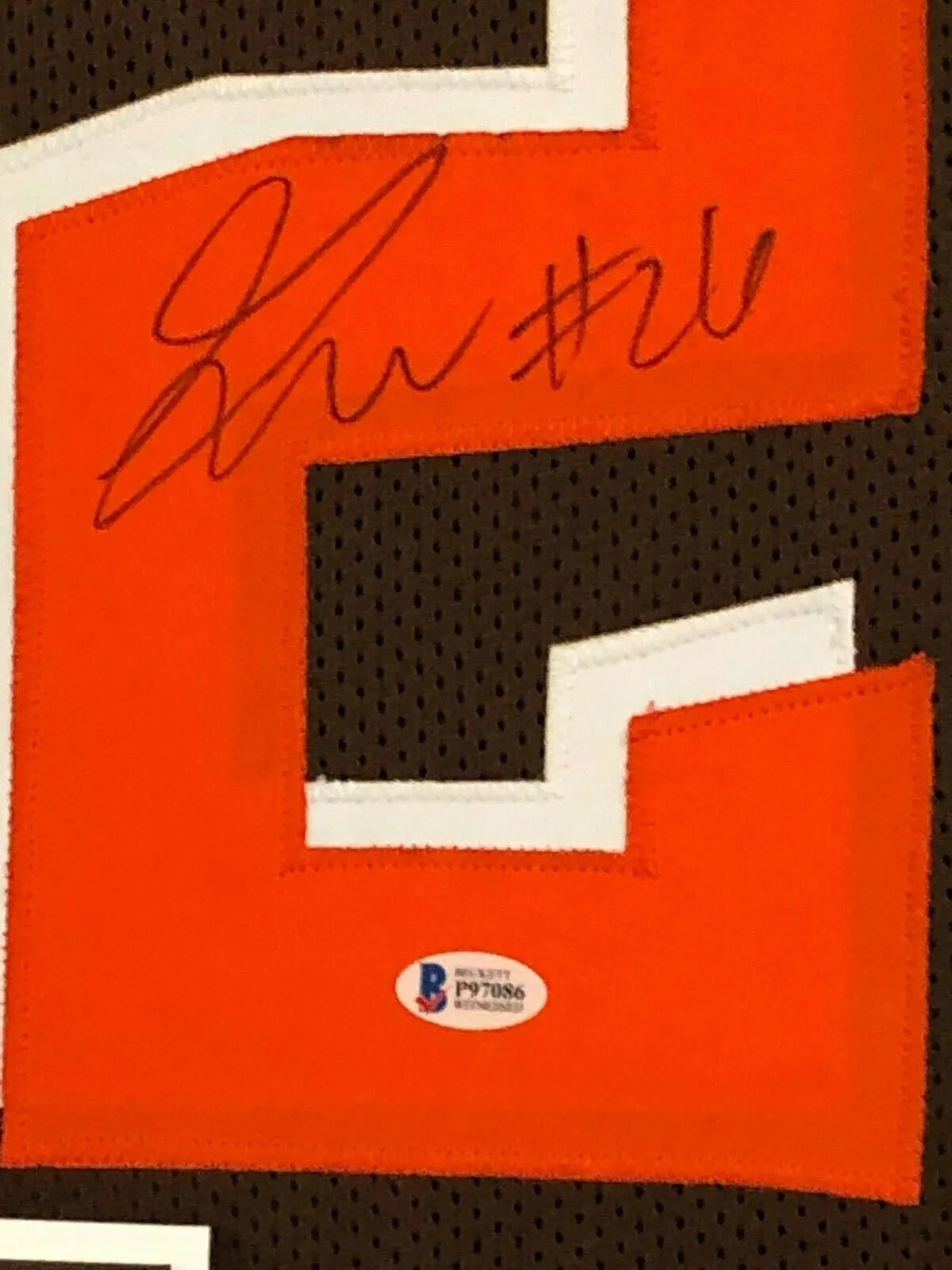 FRAMED CLEVELAND BROWNS GREEDY WILLIAMS AUTOGRAPHED SIGNED JERSEY BECKETT COA