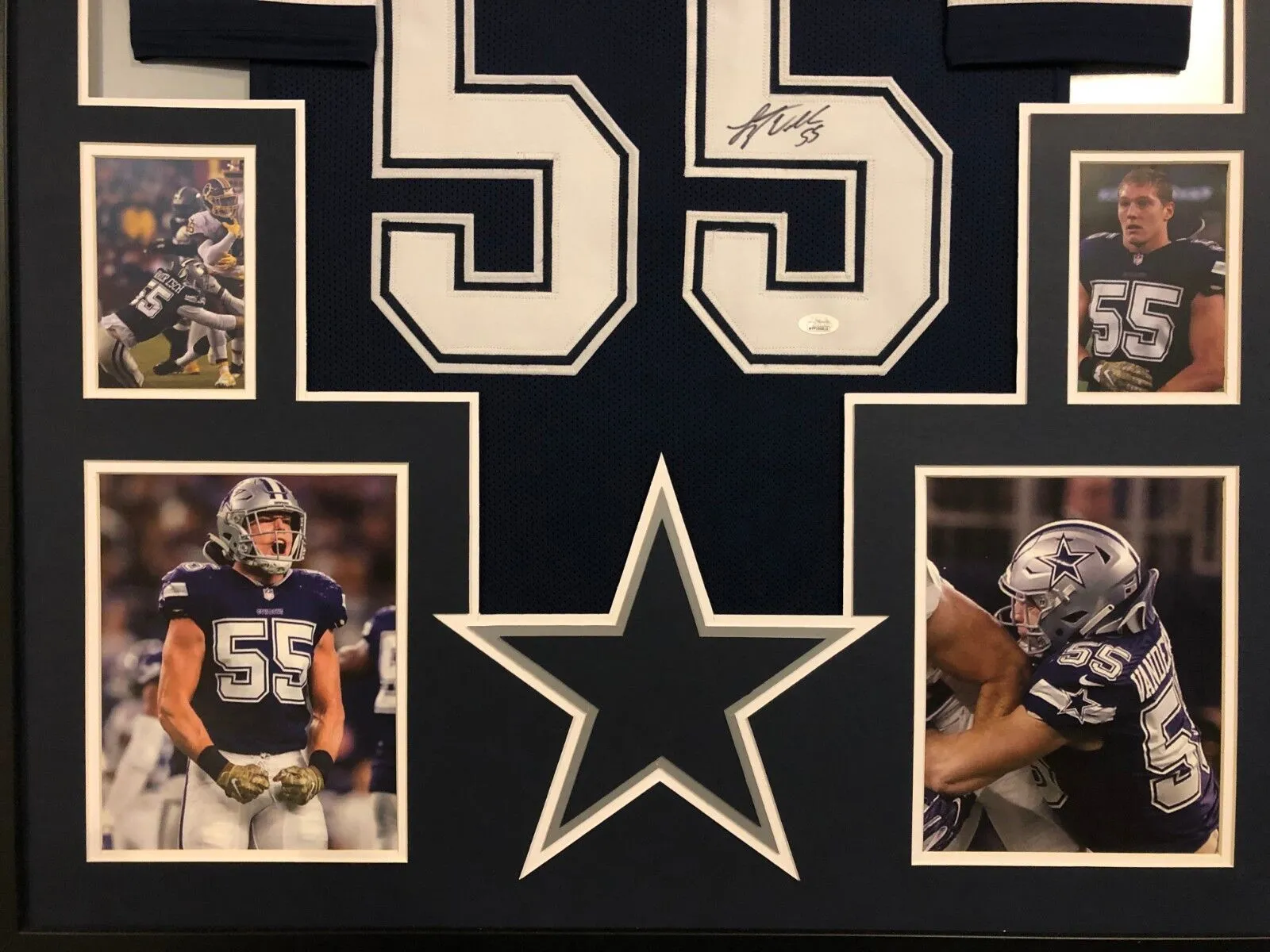 FRAMED DALLAS COWBOYS LEIGHTON VANDER ESCH AUTOGRAPHED SIGNED JERSEY JSA COA