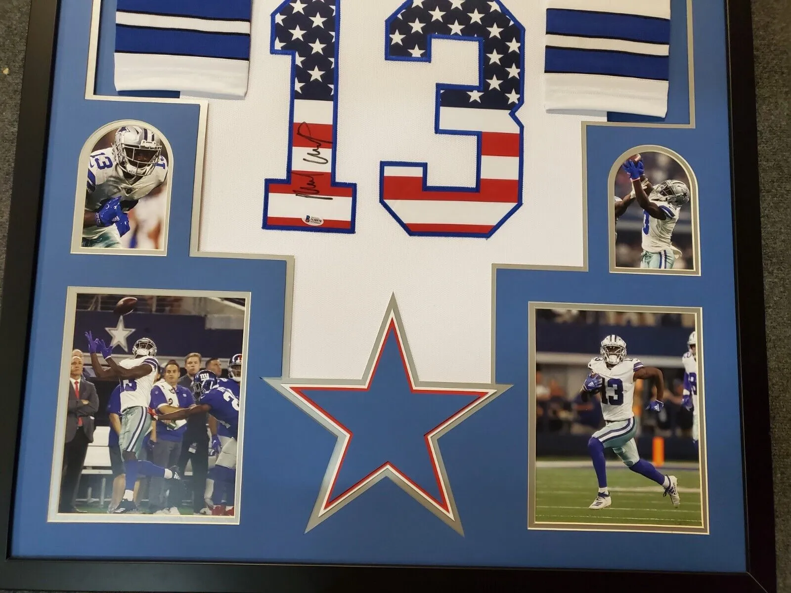 FRAMED DALLAS COWBOYS MICHAEL GALLUP AUTOGRAPHED SIGNED JERSEY BECKETT COA