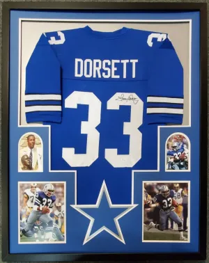 FRAMED DALLAS COWBOYS TONY DORSETT AUTOGRAPHED SIGNED JERSEY JSA COA