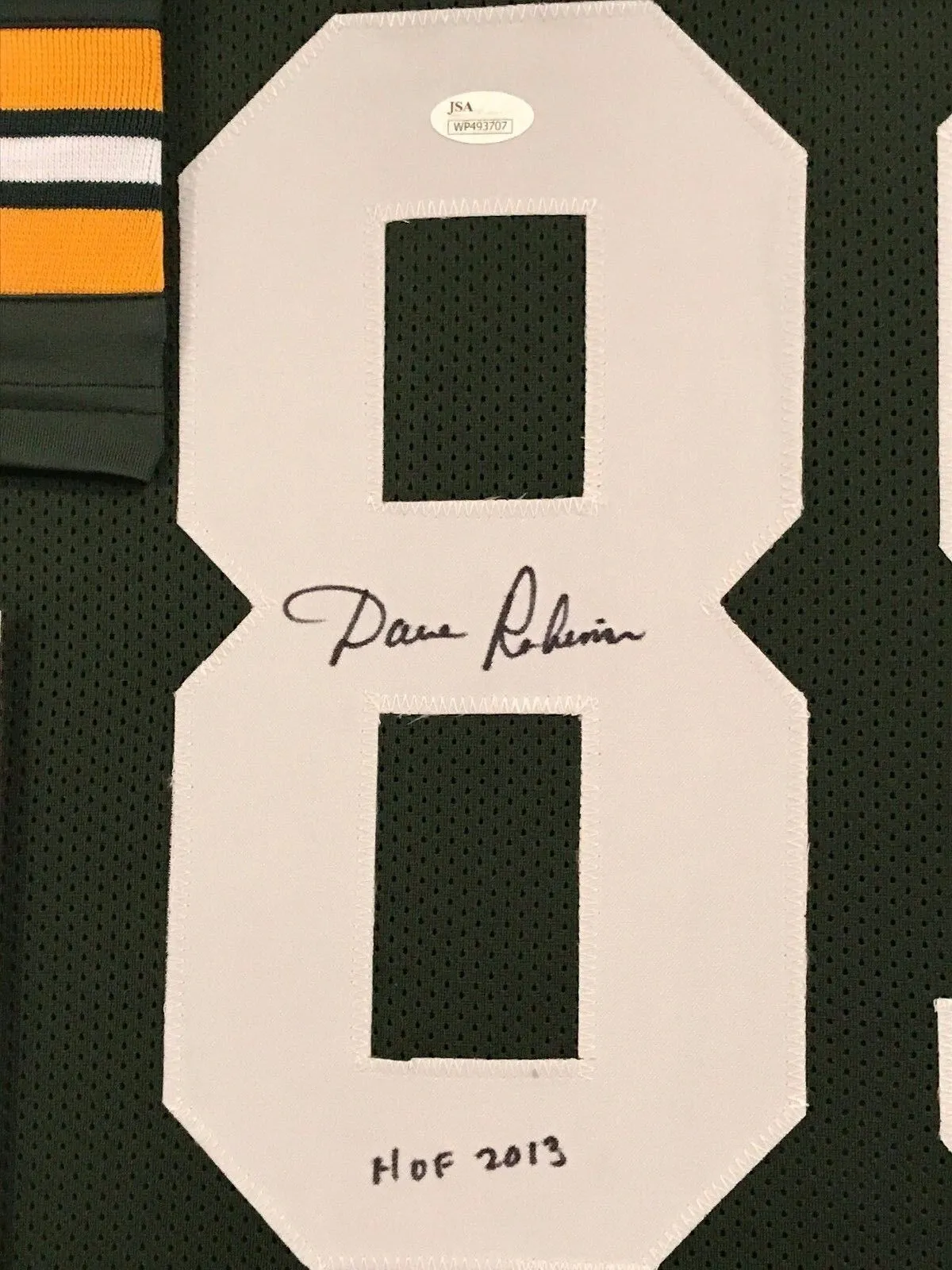 FRAMED DAVE ROBINSON AUTOGRAPHED SIGNED INSCRIBE GREENBAY PACKERS JERSEY JSA COA