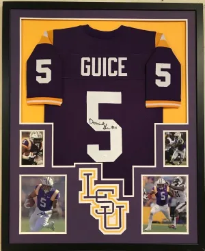 FRAMED DERRIUS GUICE AUTOGRAPHED SIGNED LSU TIGERS JERSEY JSA COA