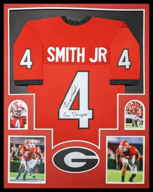 FRAMED GEORGIA BULLDOGS NOLAN SMITH JR AUTOGRAPHED SIGNED JERSEY JSA COA