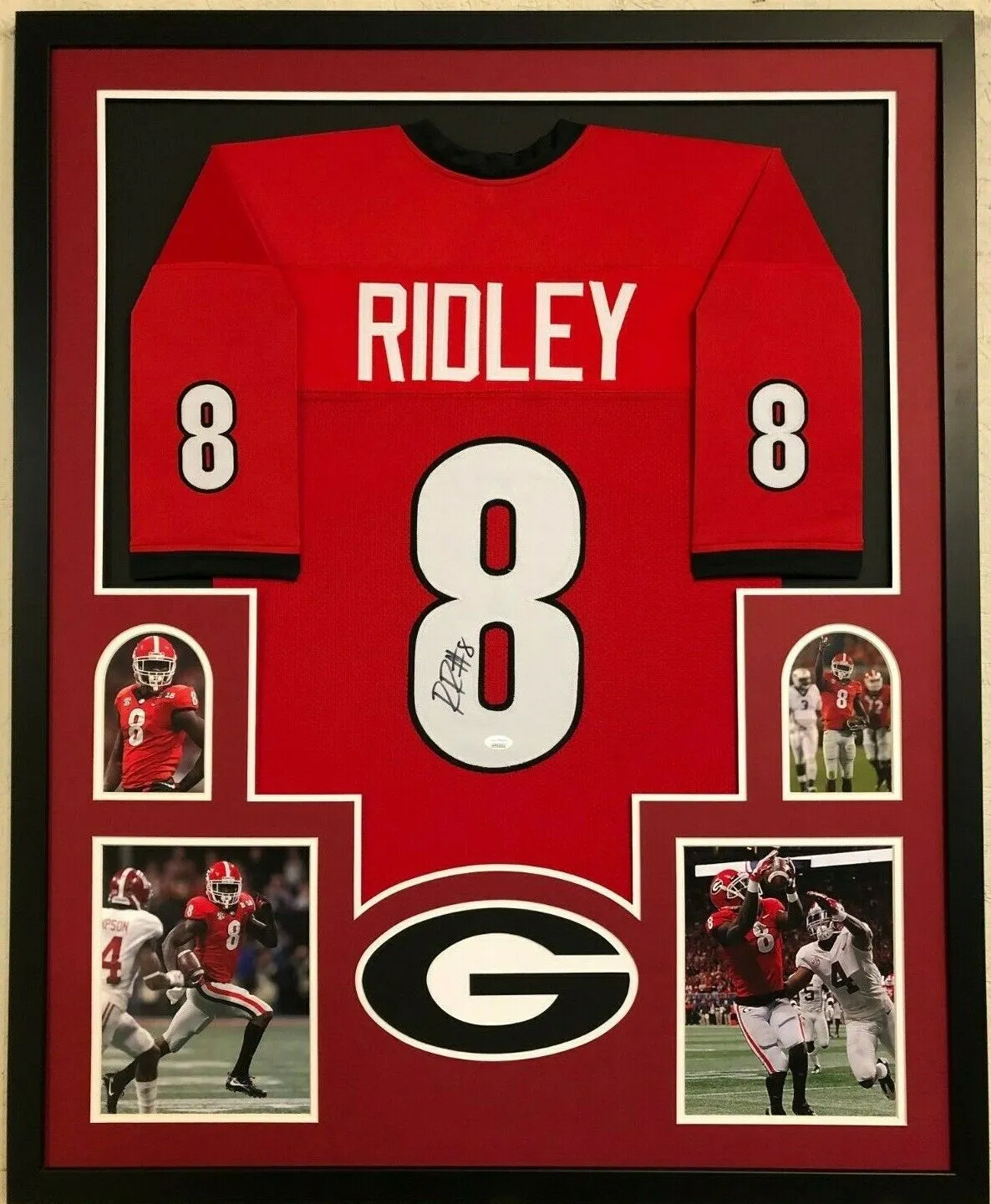 FRAMED GEORGIA BULLDOGS RILEY RIDLEY AUTOGRAPHED SIGNED JERSEY JSA COA
