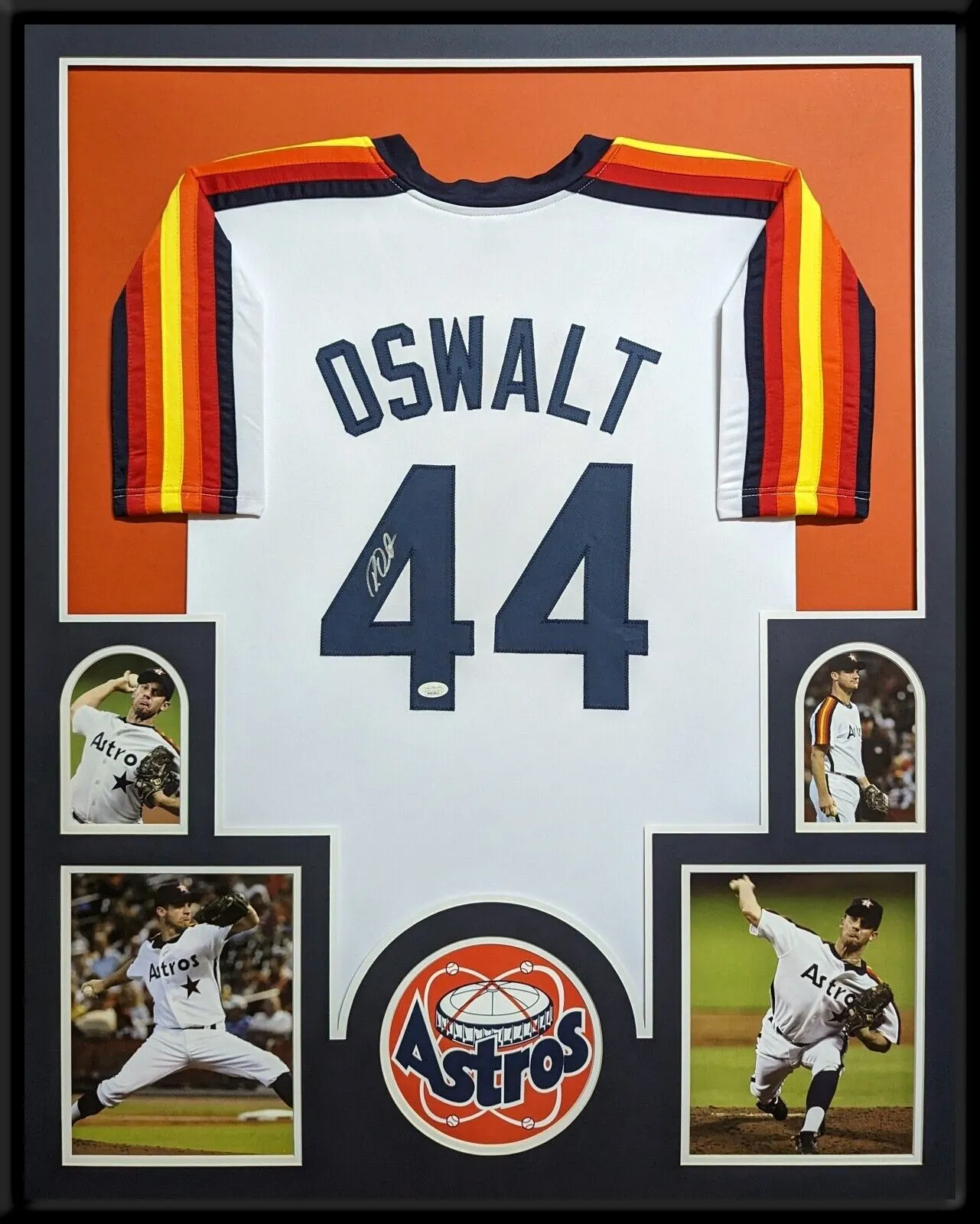 FRAMED HOUSTON ASTROS ROY OSWALT AUTOGRAPHED SIGNED JERSEY JSA COA