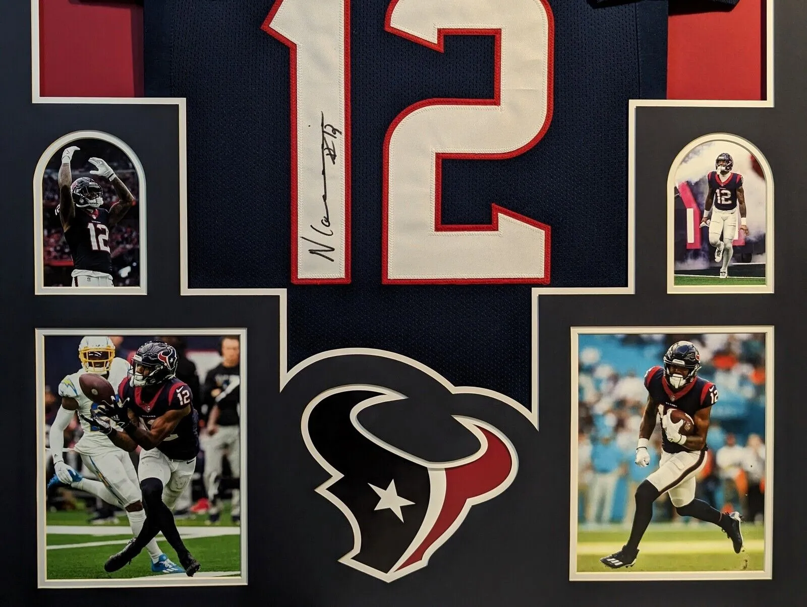 FRAMED HOUSTON TEXANS NICO COLLINS AUTOGRAPHED SIGNED JERSEY JSA COA