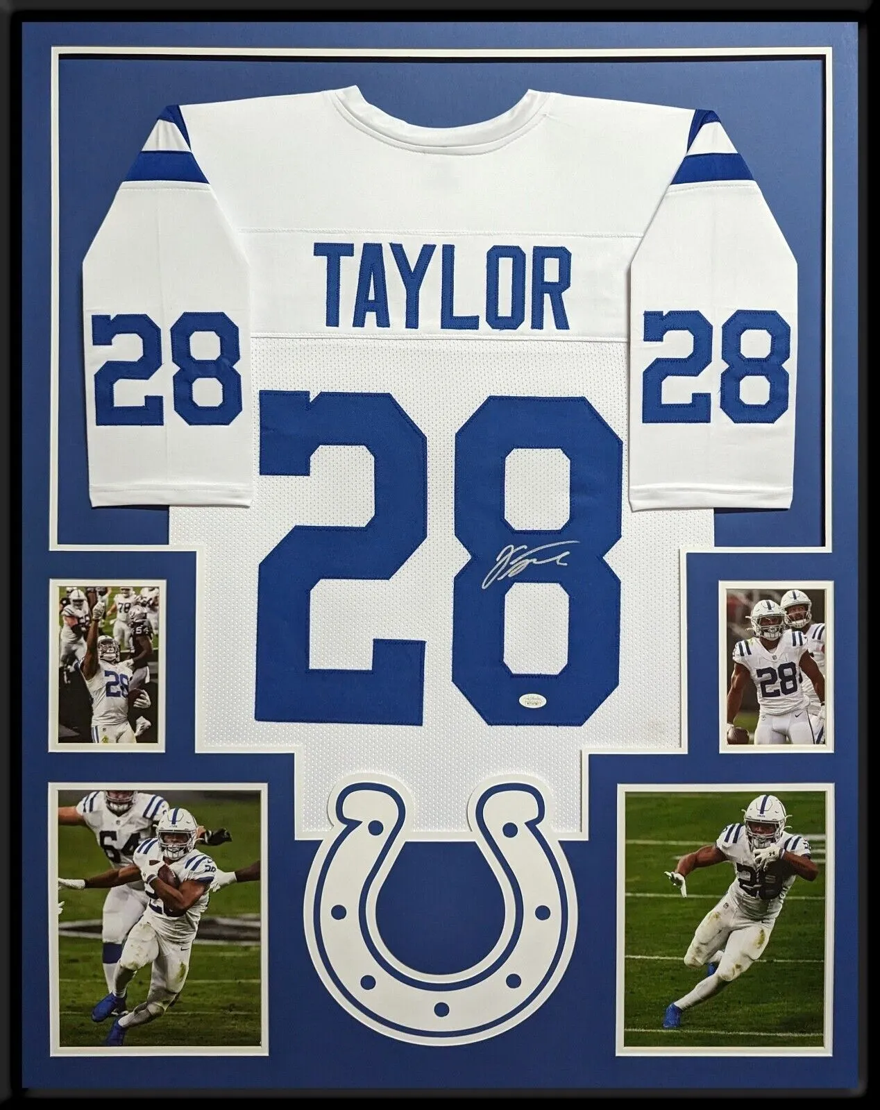 FRAMED INDIANAPOLIS COLTS JONATHAN TAYLOR SIGNED JERSEY JSA COA