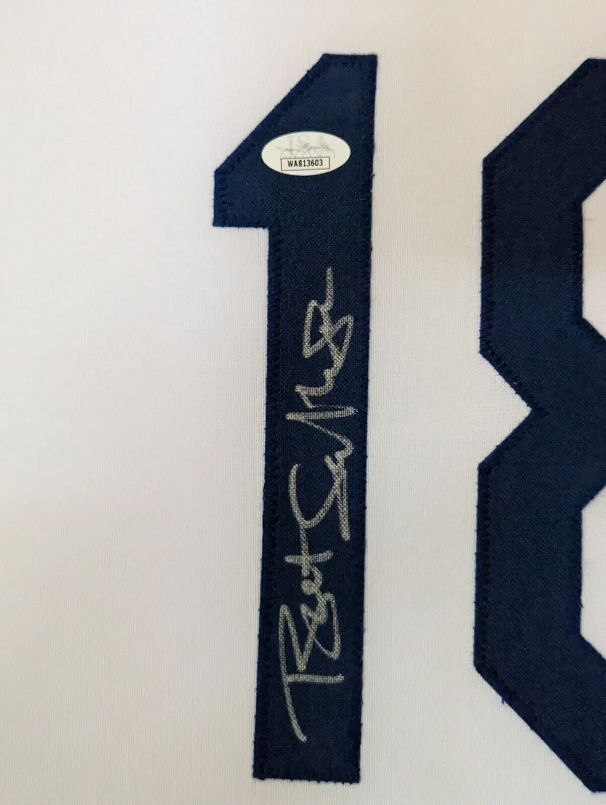 FRAMED KANSAS CITY ROYALS BRET SABERHAGEN AUTOGRAPHED SIGNED JERSEY JSA COA
