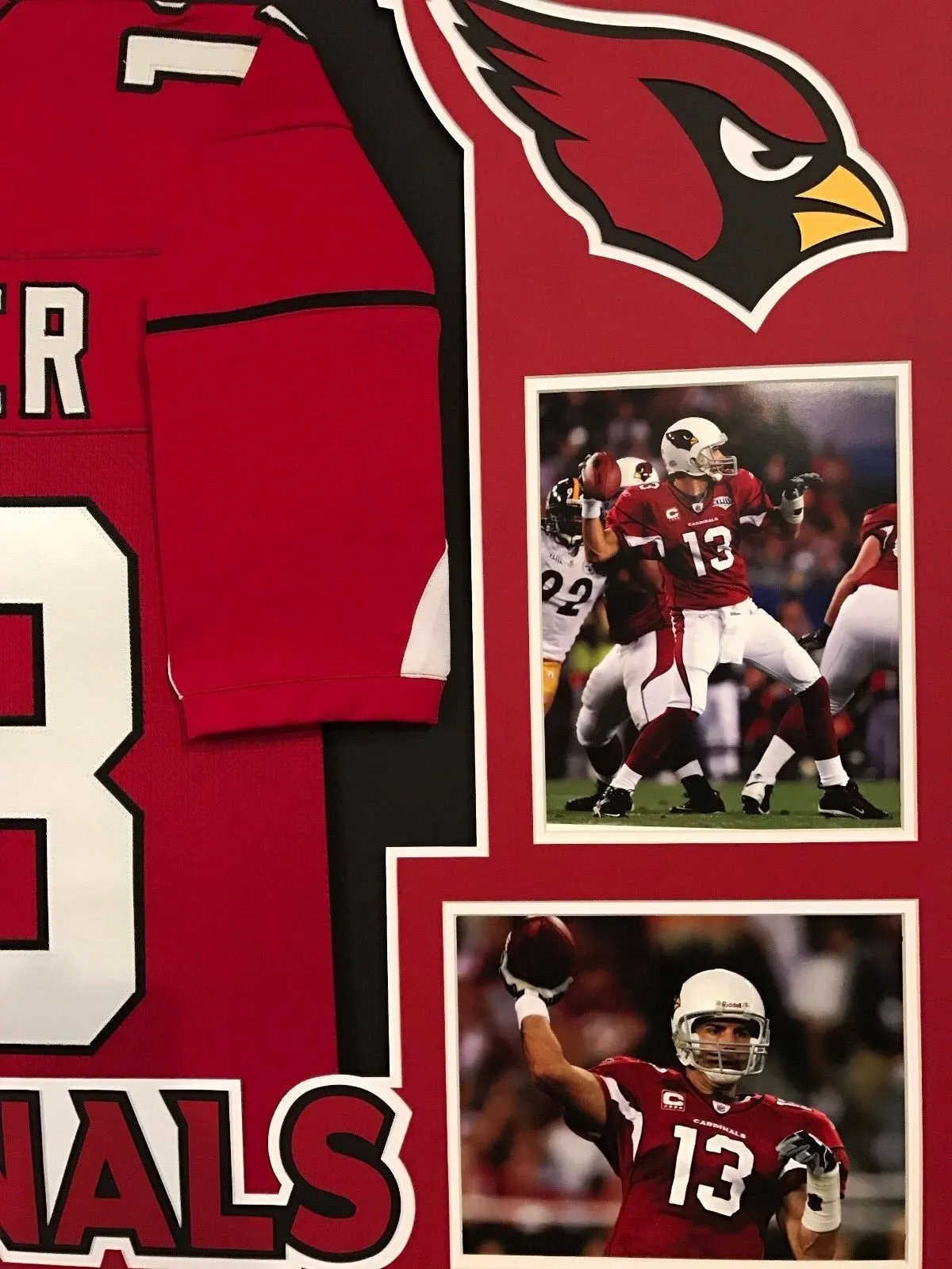 FRAMED KURT WARNER AUTOGRAPHED SIGNED ARIZONA CARDINALS JERSEY AAA HOLO