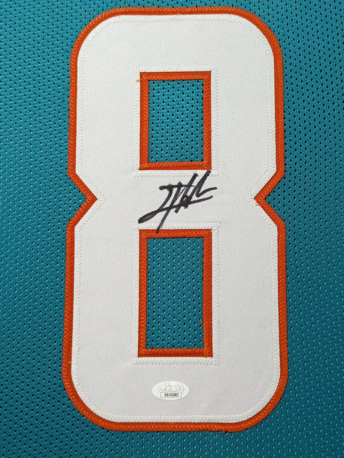 FRAMED MIAMI DOLPHINS JEVON HOLLAND AUTOGRAPHED SIGNED JERSEY JSA COA