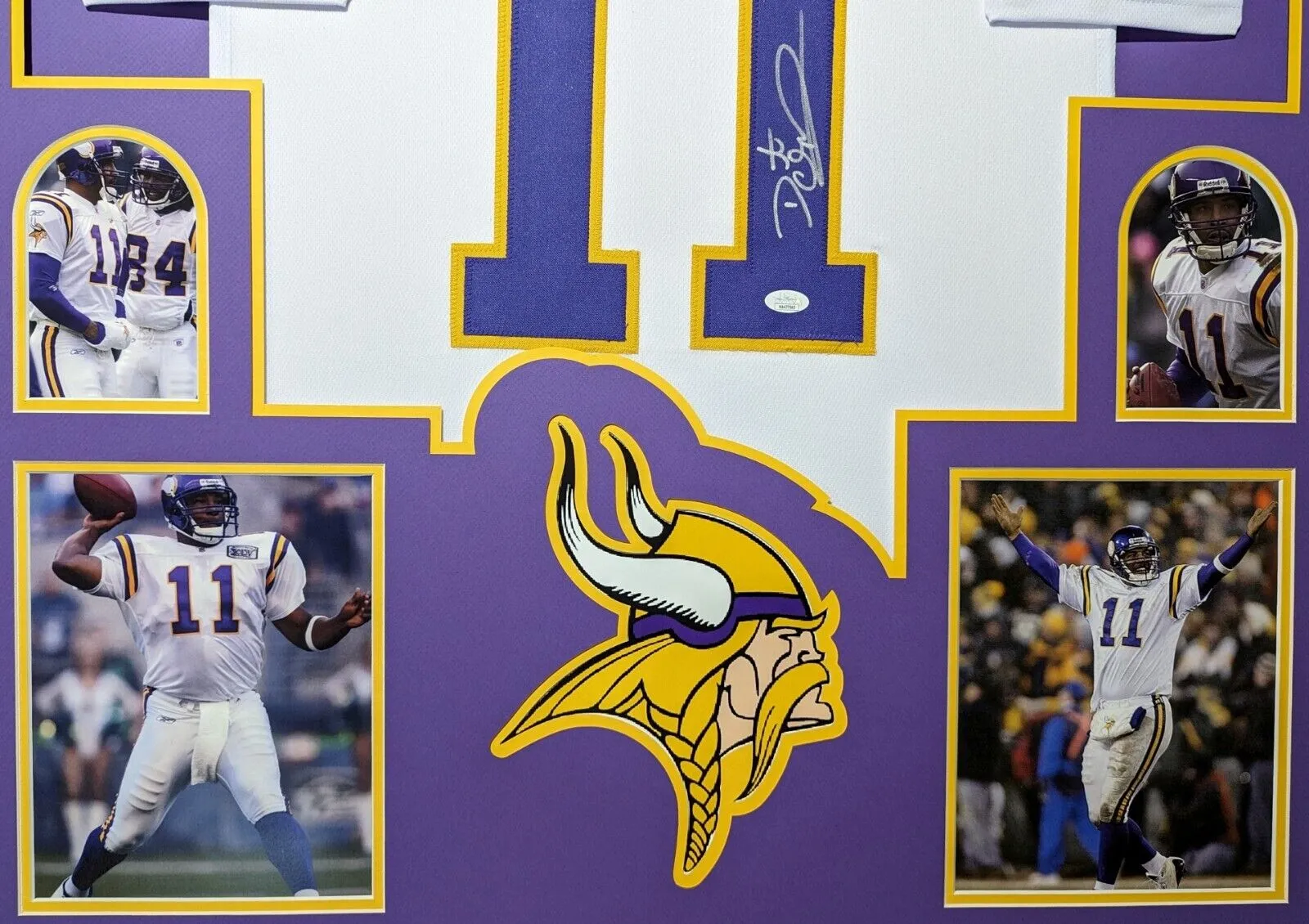 FRAMED MINNESOTA VIKINGS DAUNTE CULPEPPER AUTOGRAPHED SIGNED JERSEY JSA COA
