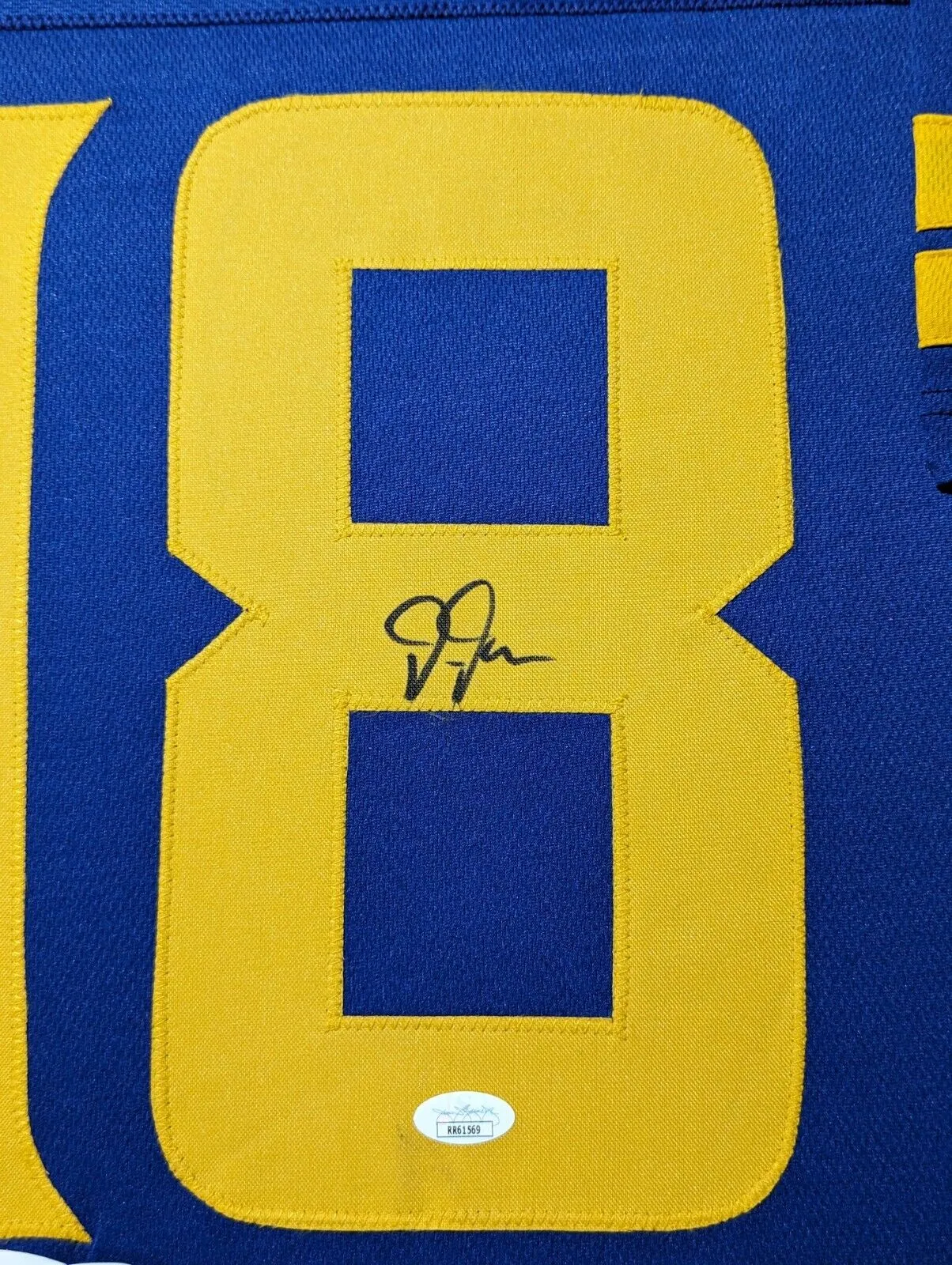 FRAMED MINNESOTA VIKINGS JUSTIN JEFFERSON AUTOGRAPHED SIGNED JERSEY JSA COA