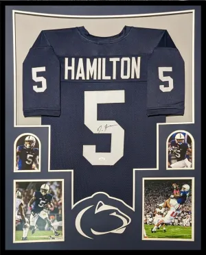 FRAMED PENN STATE NITTANY LIONS DAESEAN HAMILTON AUTOGRAPHED JERSEY JSA