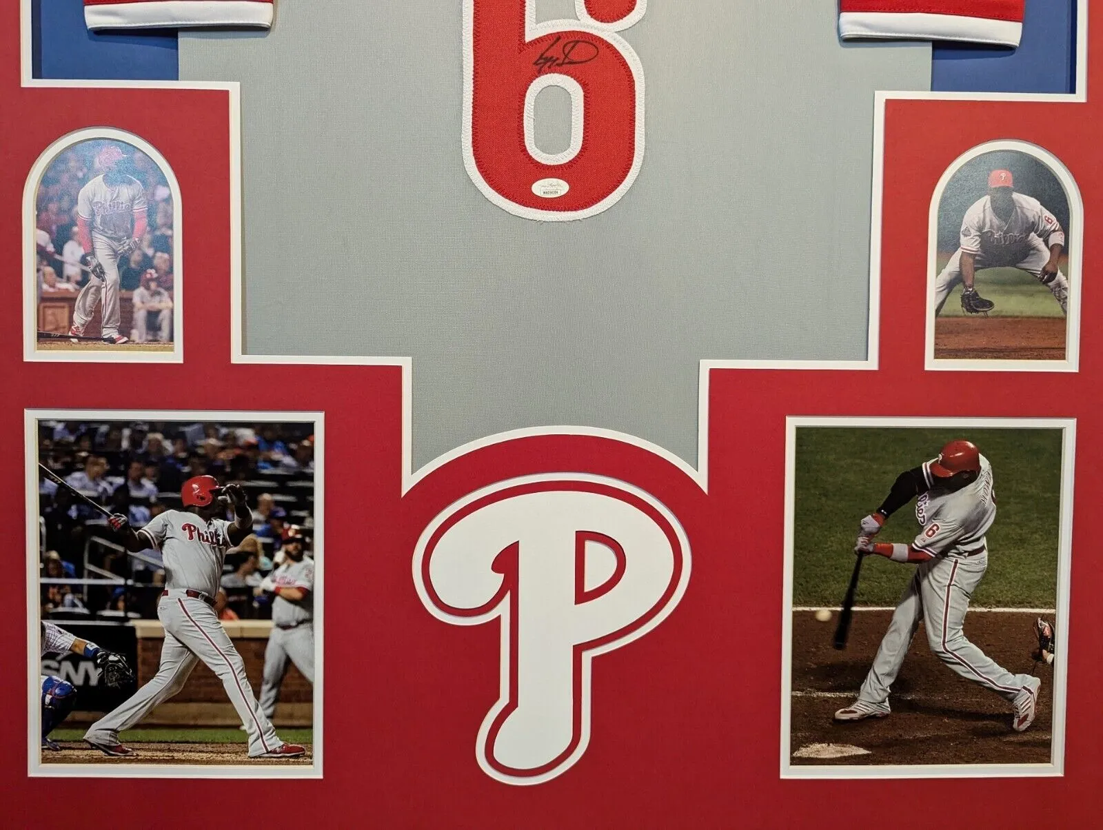 FRAMED PHILADELPHIA PHILLIES RYAN HOWARD AUTOGRAPHED SIGNED JERSEY JSA COA