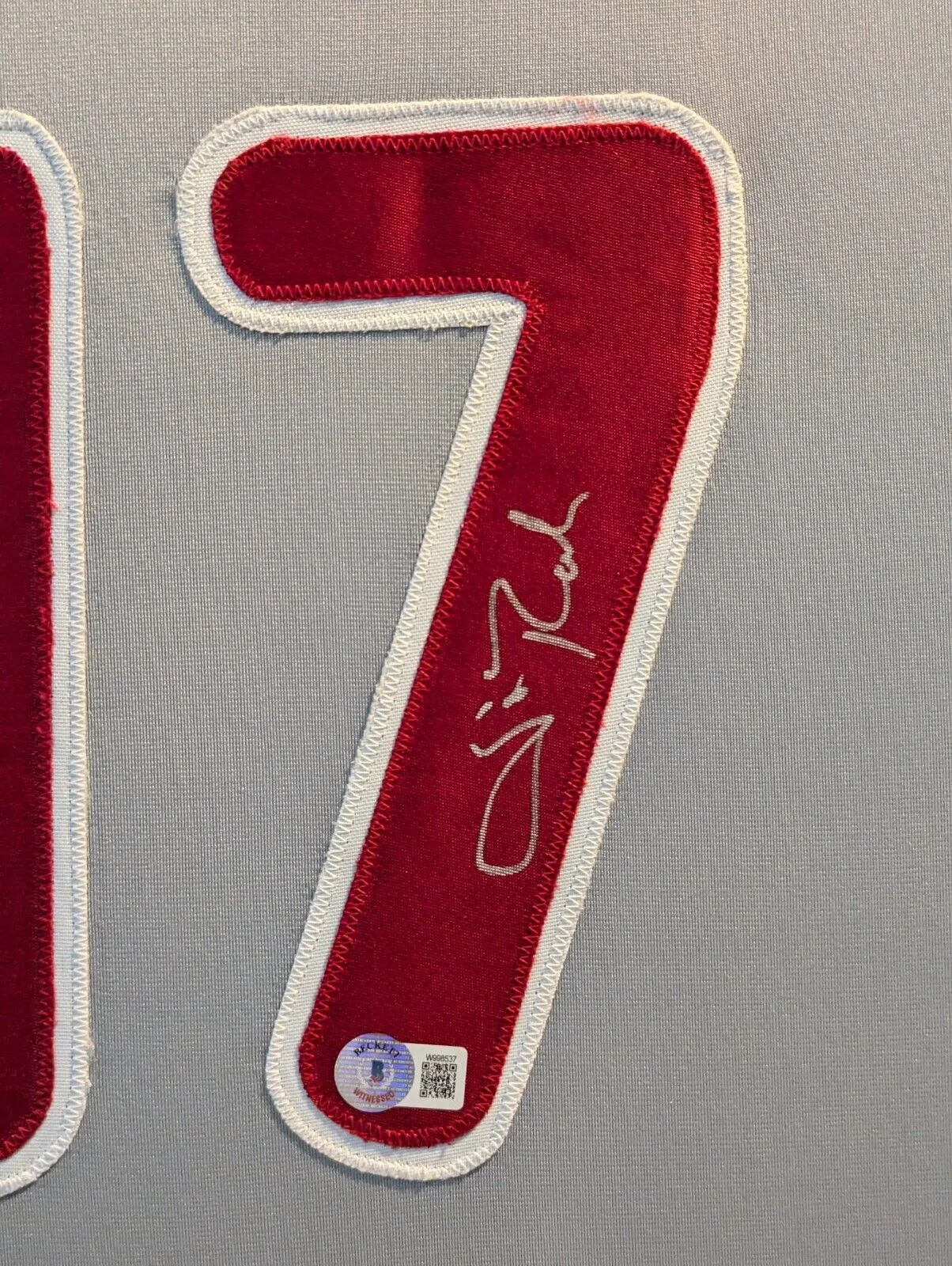 FRAMED PHILADELPHIA PHILLIES SCOTT ROLEN AUTOGRAPHED SIGNED JERSEY BECKETT HOLO