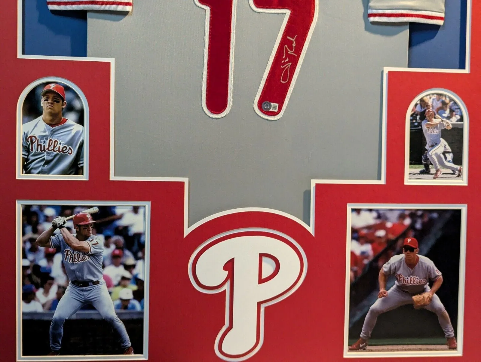 FRAMED PHILADELPHIA PHILLIES SCOTT ROLEN AUTOGRAPHED SIGNED JERSEY BECKETT HOLO