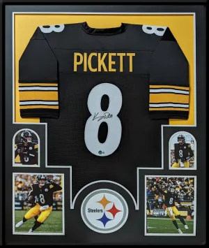 FRAMED PITTSBURGH STEELERS KENNY PICKETT AUTOGRAPHED SIGNED JERSEY BECKETT HOLO
