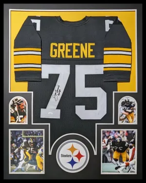 FRAMED PITTSBURGH STEELERS MEAN JOE GREENE AUTOGRAPHED JERSEY JSA COA