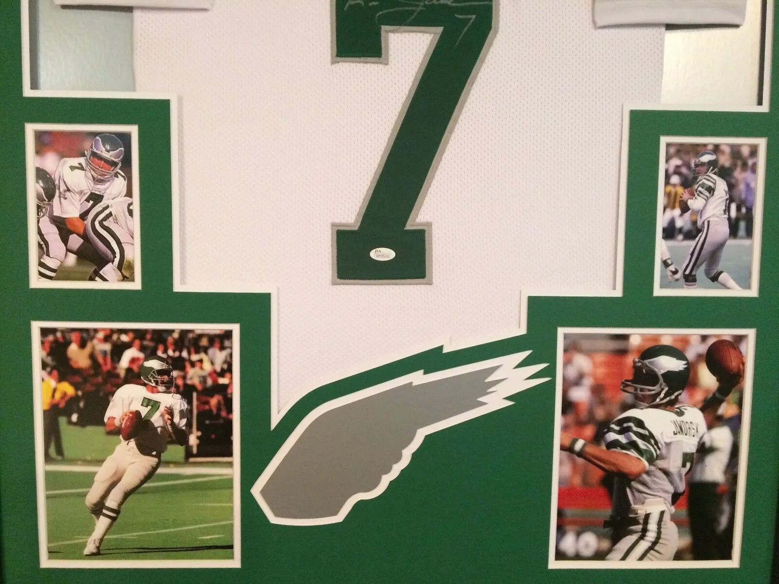 FRAMED RON JAWORSKI AUTOGRAPHED SIGNED PHILADELPHIA EAGLES JERSEY JSA COA