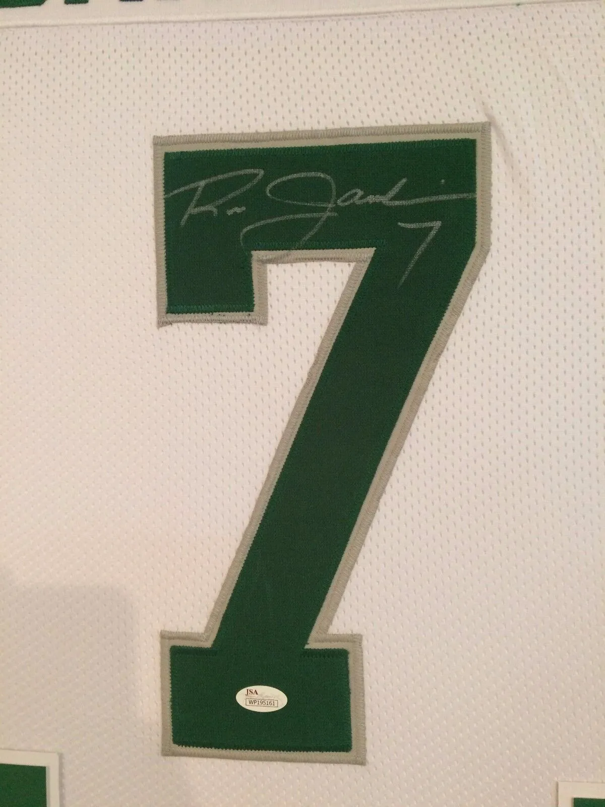 FRAMED RON JAWORSKI AUTOGRAPHED SIGNED PHILADELPHIA EAGLES JERSEY JSA COA
