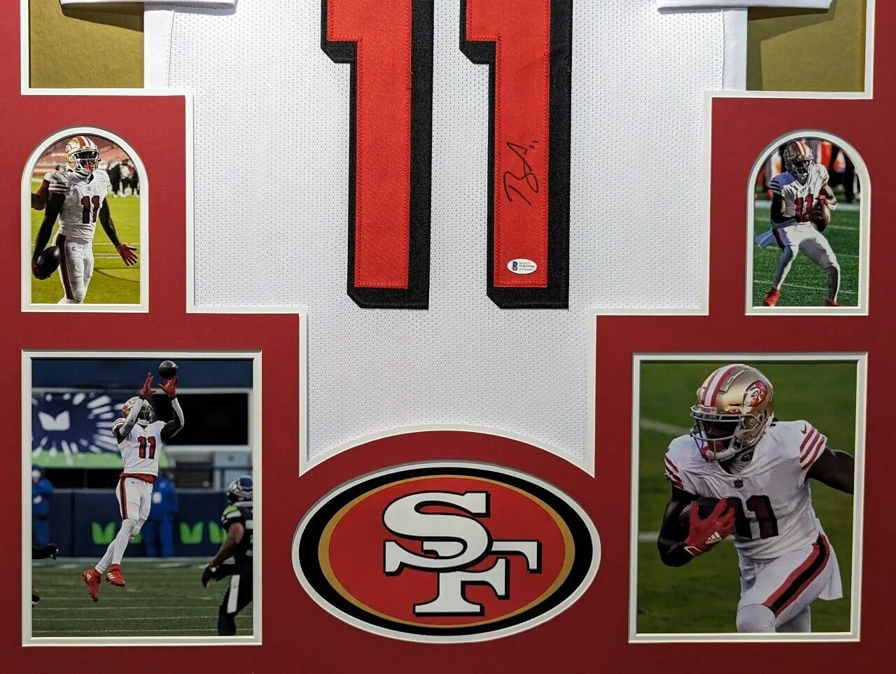 FRAMED SAN FRANCISCO 49ERS BRANDON AIYUK AUTOGRAPHED SIGNED JERSEY BECKETT COA