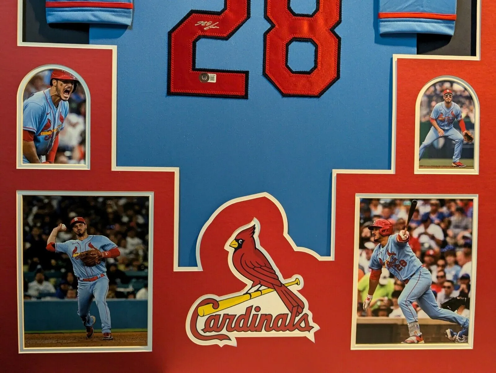 FRAMED ST LOUIS CARDINALS NOLAN ARENADO AUTOGRAPHED JERSEY BECKETT HOLO