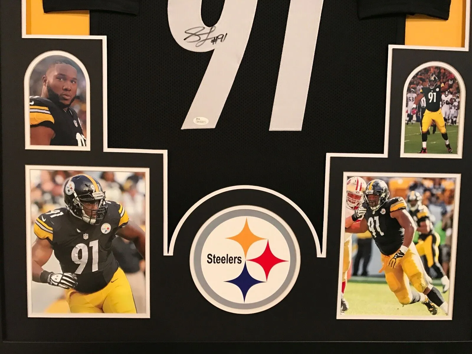 FRAMED STEPHON TUITT AUTOGRAPHED SIGNED PITTSBURGH STEELERS JERSEY JSA COA