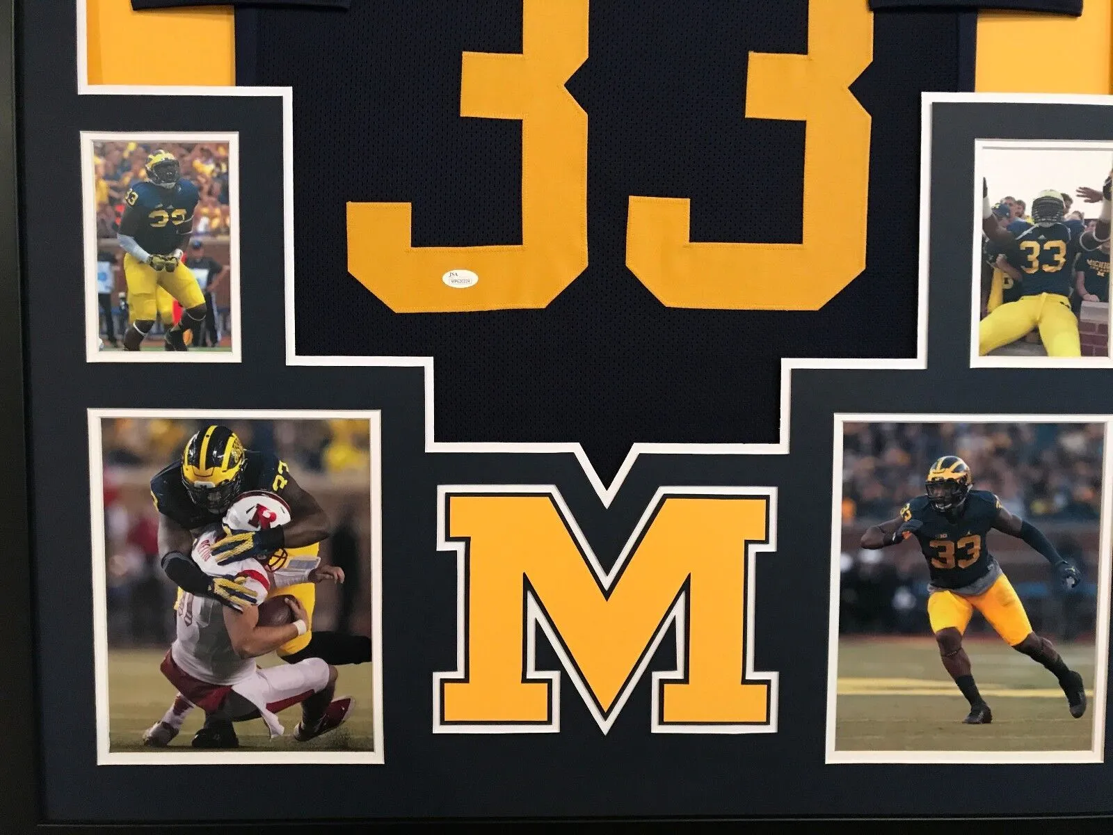 FRAMED TACO CHARLTON AUTOGRAPHED SIGNED MICHIGAN WOLVERINES JERSEY JSA COA